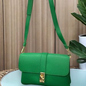 Majesty North 2884 Çapraz Askılı Yeşil Önü Kilit Açma Deri Çanta