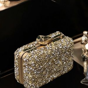 Majesty North Kadın Gold Doğal Taş Portföy Abiye Gece Çanta